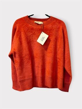 LOVE, BONITO Ashby Fuzzy Knit Sweater in "nasturtium".